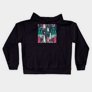 Christmas night in the forest VI Kids Hoodie